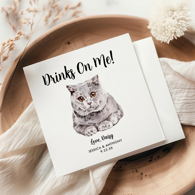 Guardanapos de Cocktail para Casamento de Gato (Criador carregado)