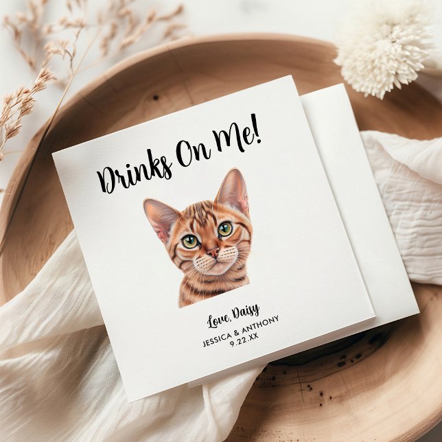 Guardanapos de Cocktail para Casamento de Gato (Criador carregado)