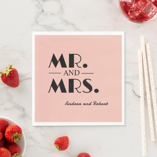 Guardanapos de Cocktail Personalizados Sr e Sra (Insitu)