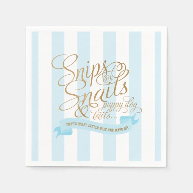 Guardanapos de Cocktail Snips e Snails (Frente)