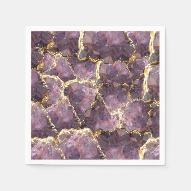 Guardanapos de Colagem de Cristal Dourado Roxo (Frente)