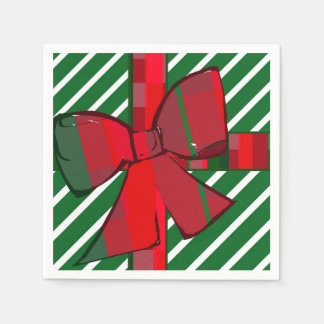 Guardanapos de coquetéis verdes e brancos, listrad