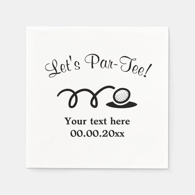 Guardanapos de coquetel de papel par-tee de golfe  (Frente)