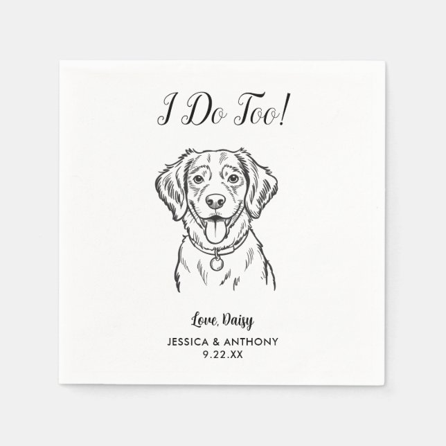 Guardanapos de coquetel para casamento de cachorro (Frente)