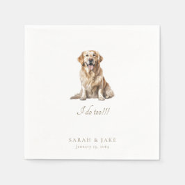 Guardanapos de data de casamento de animal de esti