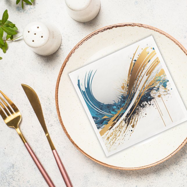 Guardanapos de festa abstratos cativantes azul dou (Criador carregado)