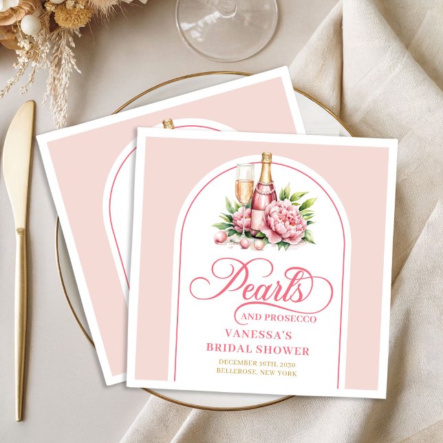 Guardanapos de festa clássicos com tons rosados e  (Classic Watercolor Blush and Gold Party Napkin)