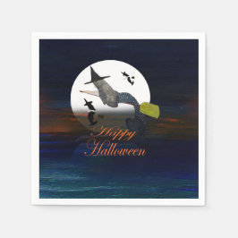 guardanapos de festa da bruxa sereia de Halloween