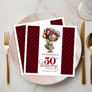 Guardanapos de festa de 50 anos engraçados Senhora