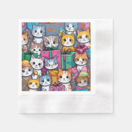 guardanapos de festa de aniversário com presentes 