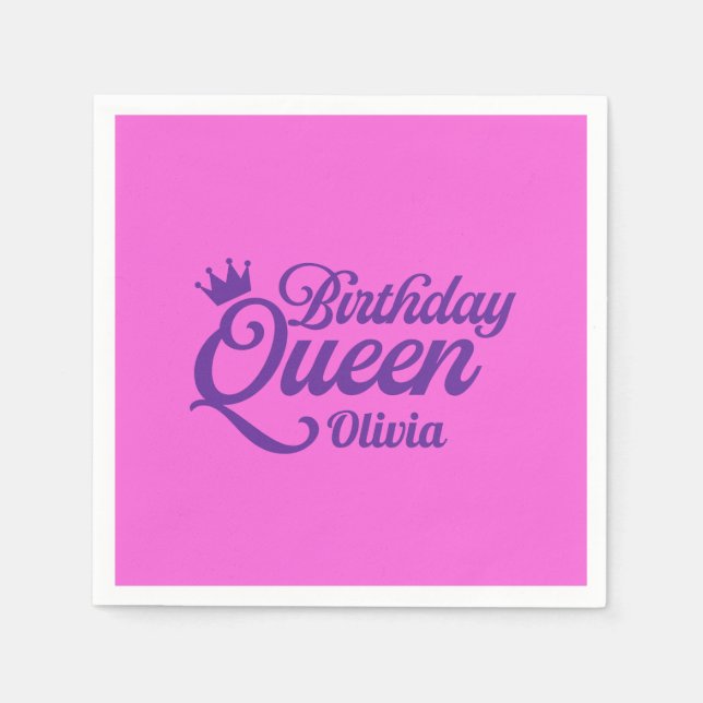 Guardanapos de festa de aniversário da rainha (Frente)