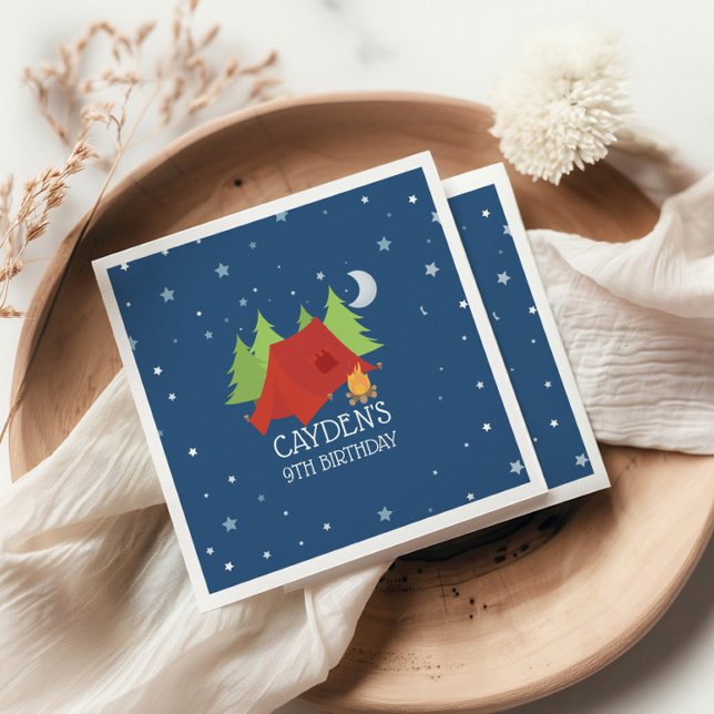 Guardanapos de festa de aniversário de camping (Criador carregado)