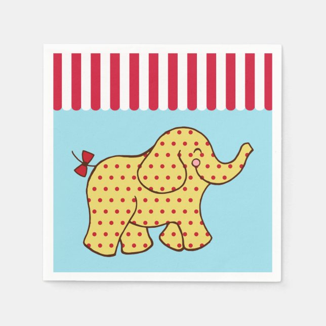 Guardanapos de festa de aniversário de Elefante de (Frente)