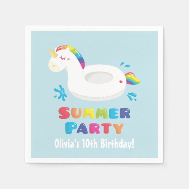 Guardanapos de festa de aniversário de verão com b (Frente)