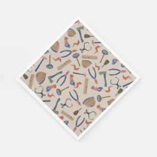 Guardanapos de festa de construção em aquarela