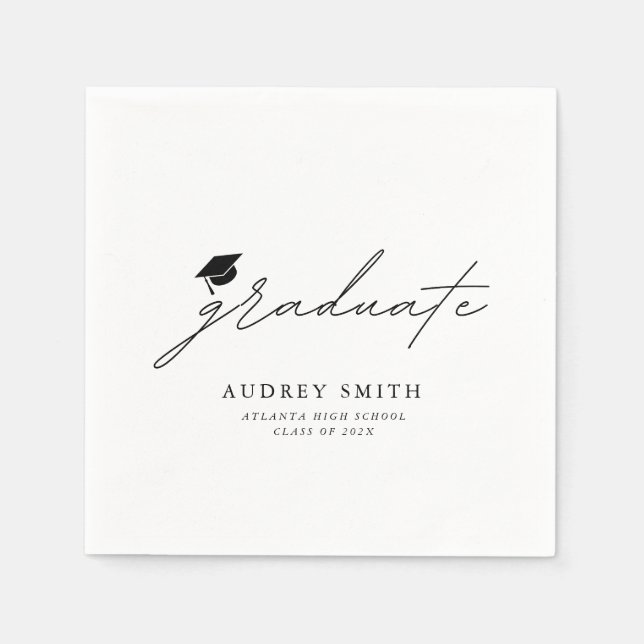 Guardanapos de Festa de Formatura com Letra Modern (Frente)