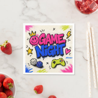 Guardanapos de festa de noite de jogos com grafite