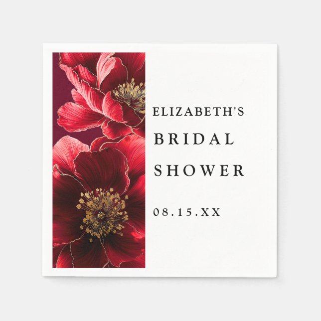 Guardanapos de festa de noivado florais elegantes  (Frente)