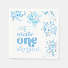 Guardanapos de festa Onederland de Inverno Azul