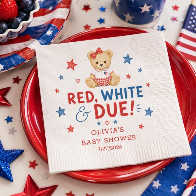 Guardanapos de festa Vermelho Branco e Devido (Criador carregado)