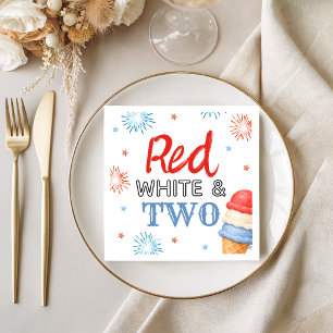 Guardanapos de festa Vermelho Branco e Dois Sorvet