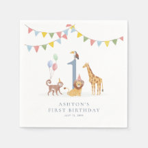 Guardanapos de festa Watercolor Wild Animals Wild