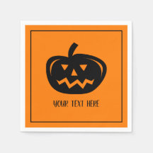 Guardanapos de festas de Halloween com esculpiment