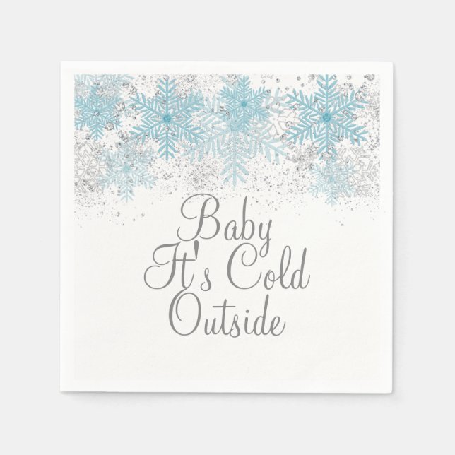 Guardanapos de floco de neve Baby It's Cold Outsid (Frente)