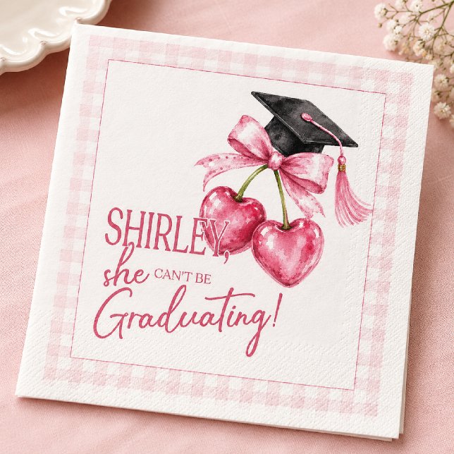 Guardanapos de Formatura de Cereja, Coquette Rosa (Criador carregado)