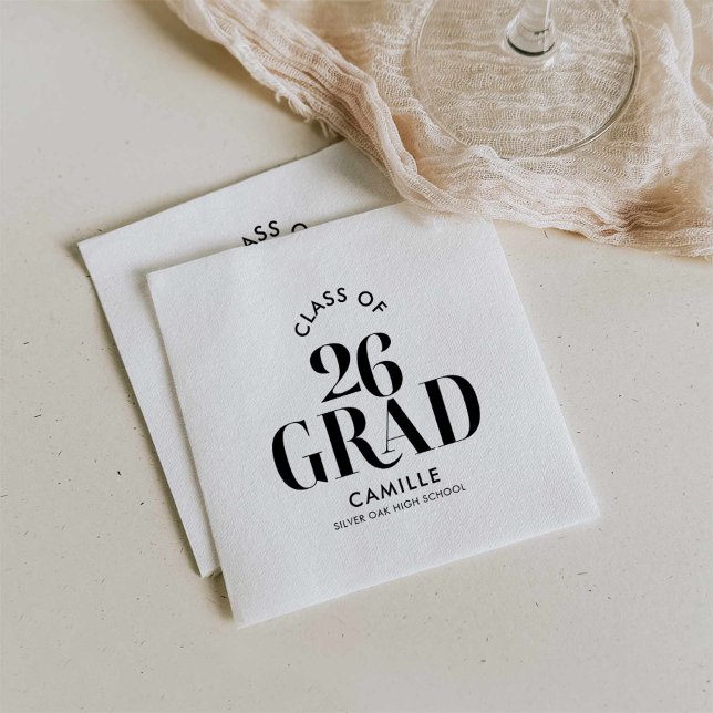 Guardanapos de Formatura Turma de 2026 (Class of 26 Graduation Napkin)