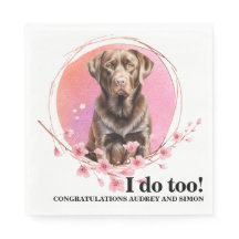 Guardanapos de Foto de Cachorro de Casamento Choco