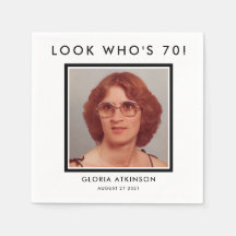 guardanapos de fotos personalizados de 70 aniversá