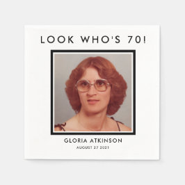 guardanapos de fotos personalizados de 70 aniversá