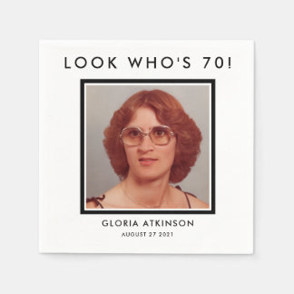 guardanapos de fotos personalizados de 70 aniversá