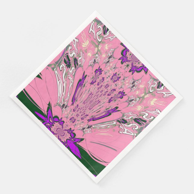 Guardanapos de jantar de papel com monograma Bloom (Canto)