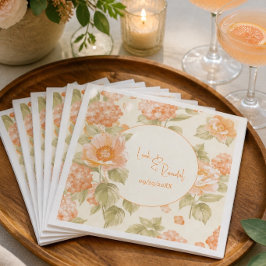 Guardanapos de jantar de papel floral laranja para