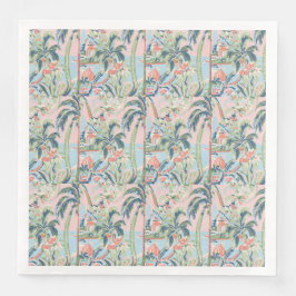 Guardanapos de jantar de papel Toile Rosa e Verde,