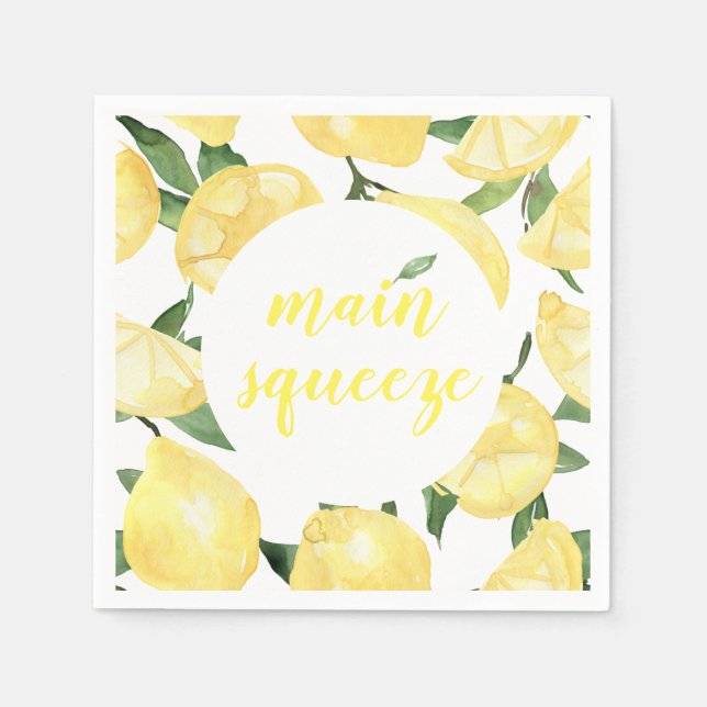 Guardanapos de Limão para Chá de Noiva Squeeze Pri (Frente)
