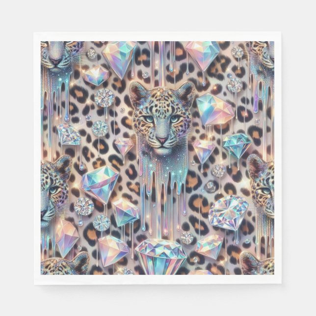 Guardanapos de Luxo Estampa Leopardo Opal (Frente)