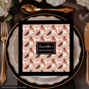 Guardanapos de Luxo Personalizados Rosa Dourado e
