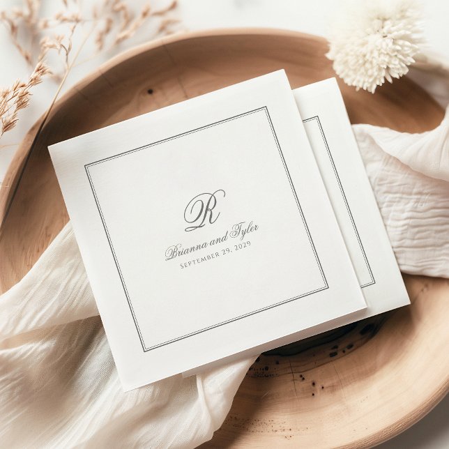 Guardanapos de Monograma de Casamento Clássico Sim (Criador carregado)
