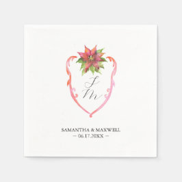 Guardanapos de Monograma de Casamento Poinsettia