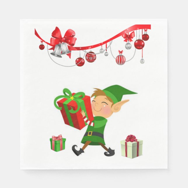 Guardanapos de Natal, Feliz Natal, Elfo (Frente)