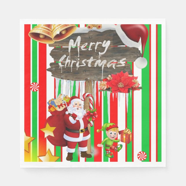 Guardanapos de Natal, Feliz Natal Papai Noel (Frente)