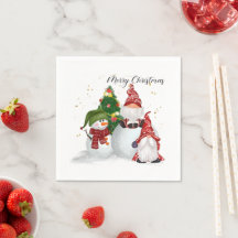 Guardanapos de Natal Gnomos de Natal