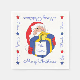 Guardanapos de Natal Personalizados "Papai Noel"