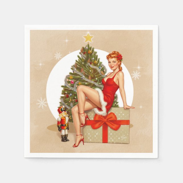Guardanapos de Natal Pin-up Retrô Nutcracker Sweet (Frente)