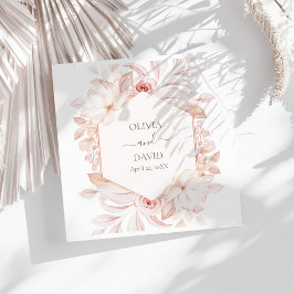 Guardanapos de Noiva Boho Branco e Rosa Bege