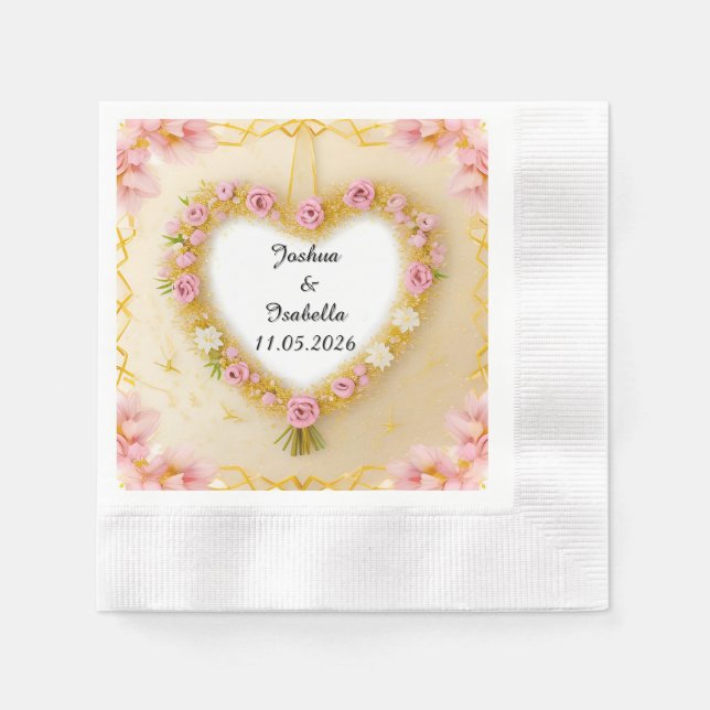 🌸 Guardanapos de Noivado Nome Personalizado (Frente)
