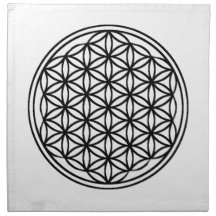 Flor de Life Natural Cloth Crystal Grid 20"x 20"